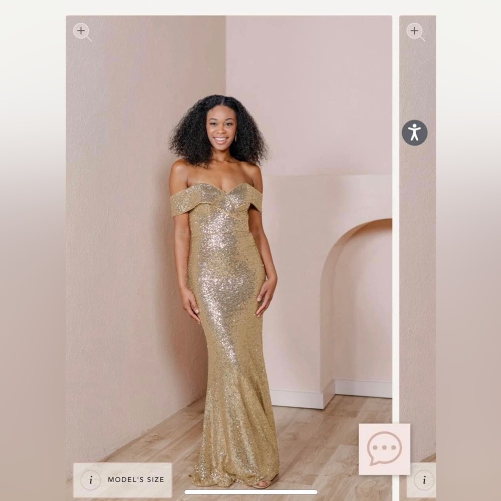 Revelry bardot sequin dress gold size 10